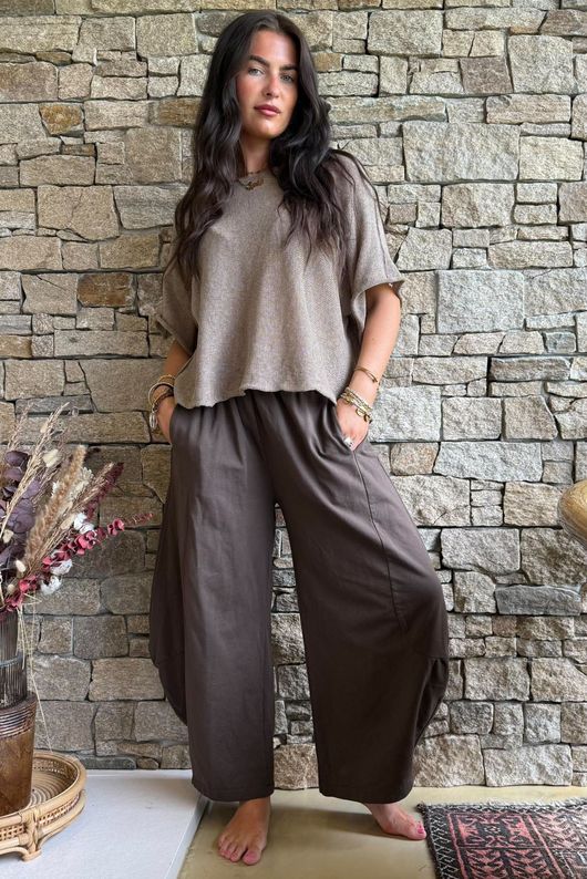 Lagen 7/8 Barrel Pant Chocolate